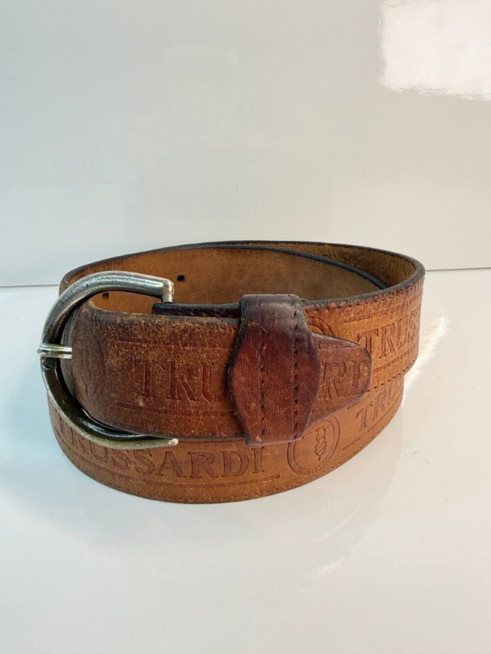 Trussardi Genuine Leather Belt – Statement Piece - Size M